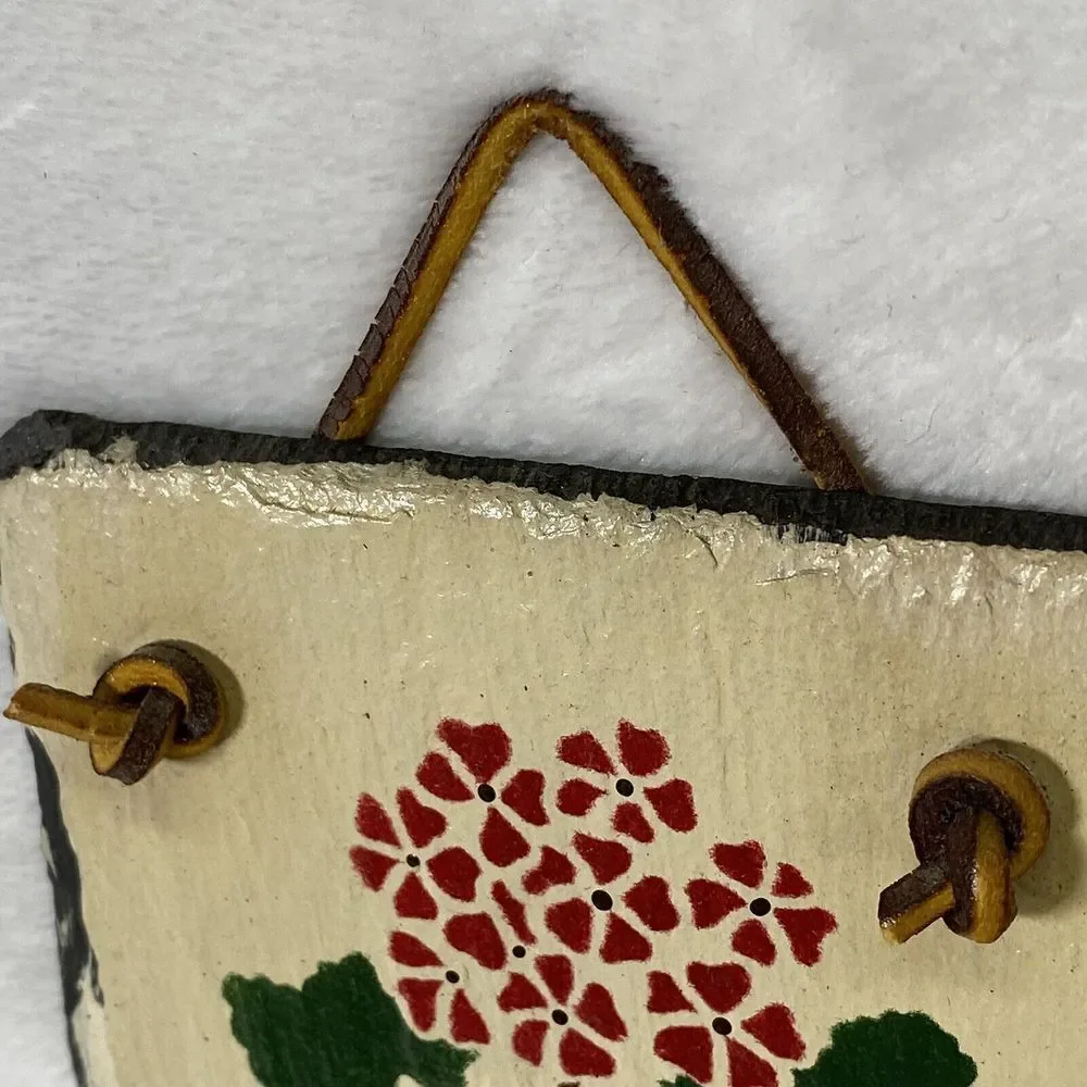Handcrafted Slate Plaque flower Weather resistant 4